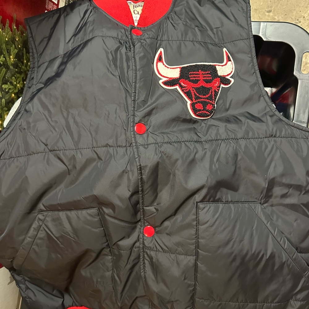 Mitchell & Ness Black and Red Bulls Kids Vest
